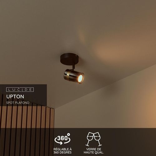 Upton Spot Plafond - Fumé - 1xgu10