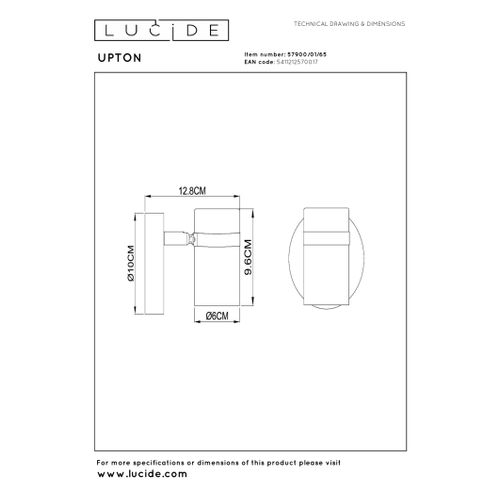 Upton Spot Plafond - Fumé - 1xgu10