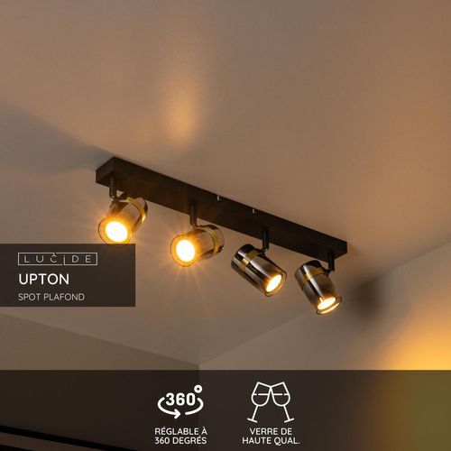 Upton Spot Plafond - Fumé - 4xgu10