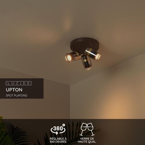 Upton Spot Plafond - Fumé - 3xgu10