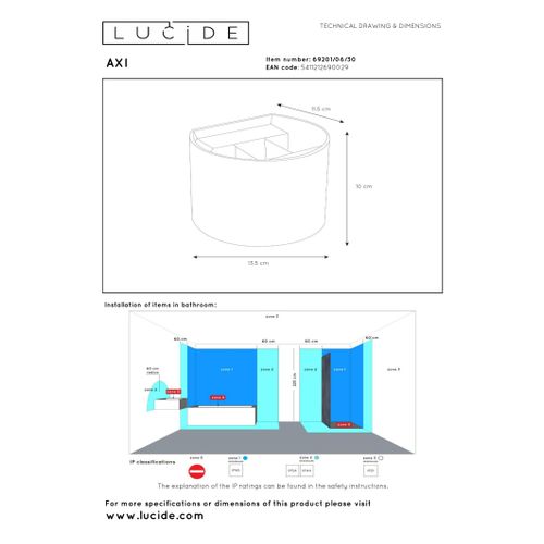 Axi Spot Mural - Noir - LED Intégré