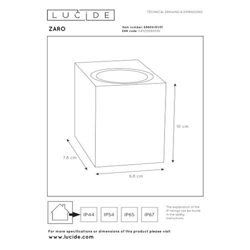 Zaro Spot Mural - Blanc - 1xgu10