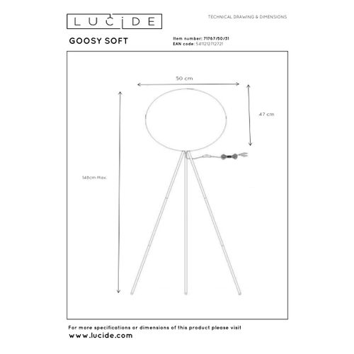 Goosy Soft Lampadaire - Blanc - 1xe27