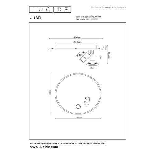 Jubel Plafonnier - Canon Fusil - LED Intégré
