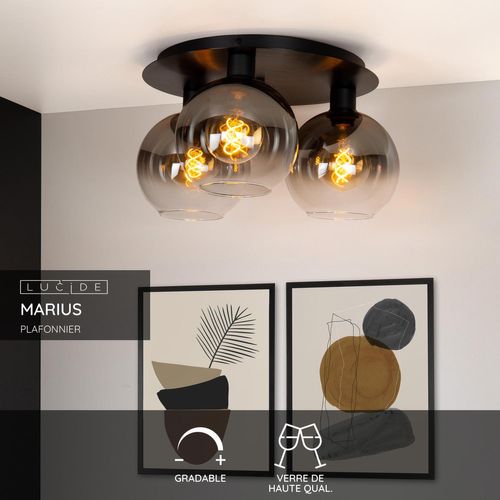 Marius Plafonnier - Noir - 3xe27