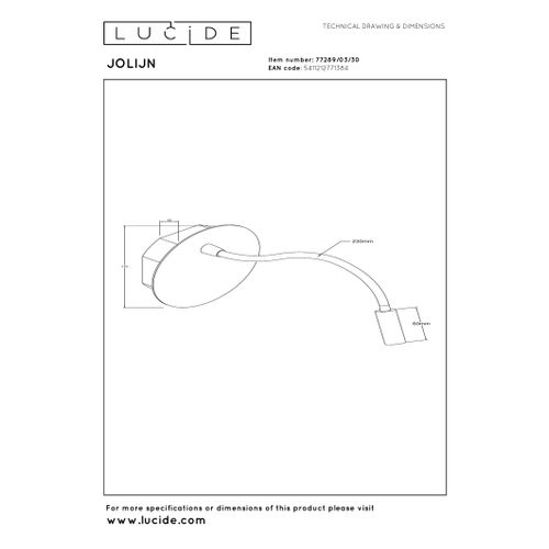 Jolijn Lampe De Chevet - Noir - LED Intégré