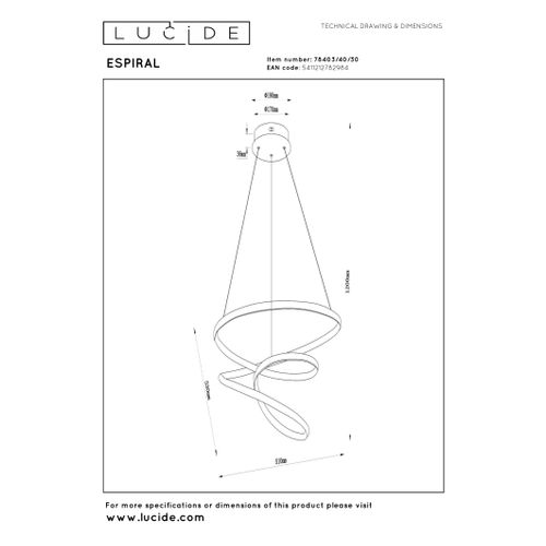 Espiral Suspension - Noir - LED Intégré