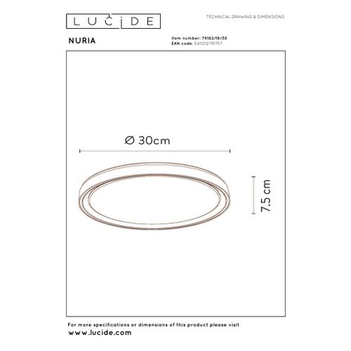 Nuria Plafonnier - Noir - LED Intégré