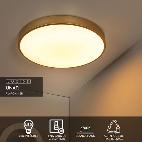 Unar Plafonnier - Or Mat / Laiton - LED Intégré
