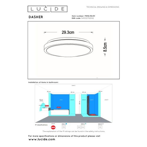 Dasher Plafonnier - Blanc - LED Intégré