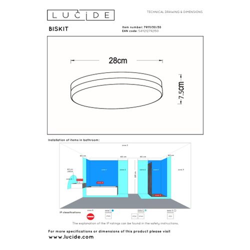 Biskit Plafonnier - Noir - LED Intégré