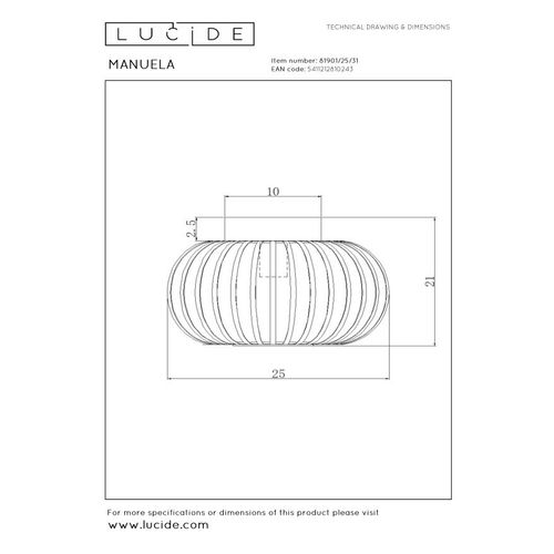 Manuela Plafonnier - Blanc - 1xe27
