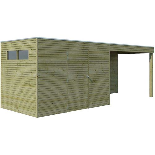 Abri De Jardin Traité 300 X 210 Cm Qube Abri Avec Extension 294 X 210 Cm