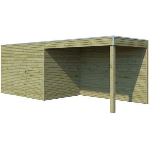 Abri De Jardin Traité 300 X 210 Cm Qube Abri Avec Extension 294 X 210 Cm