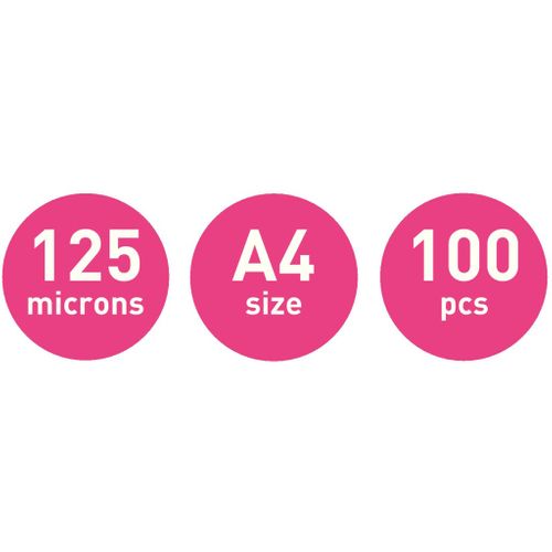 Pochettes De Plastification 125 Microns A4 100 PCs