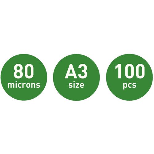 Pochette De Plastification 80 Microns A3 100 PCs