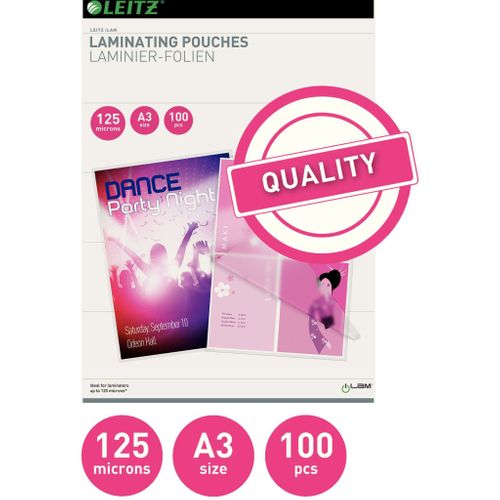 Pochettes De Plastification 125 Microns A3 100 PCs