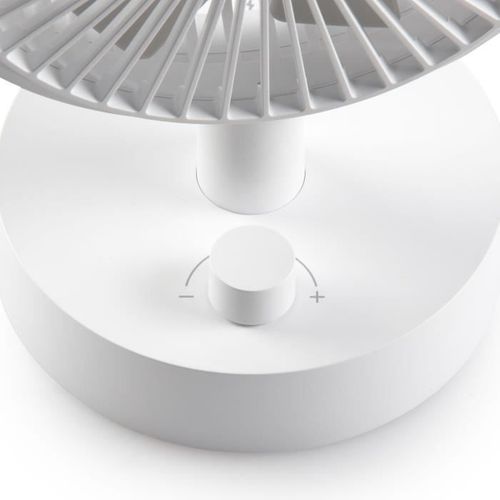 Ventilateur De Table - Li-ion Batt. 5v - Rechargeable USB - Diametre 15 Cm - 10 Vitesses