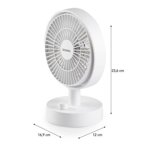 Ventilateur De Table - Li-ion Batt. 5v - Rechargeable USB - Diametre 15 Cm - 10 Vitesses