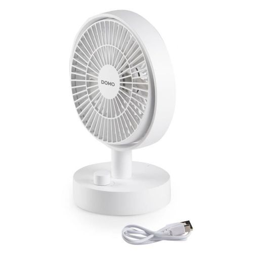 Ventilateur De Table - Li-ion Batt. 5v - Rechargeable USB - Diametre 15 Cm - 10 Vitesses