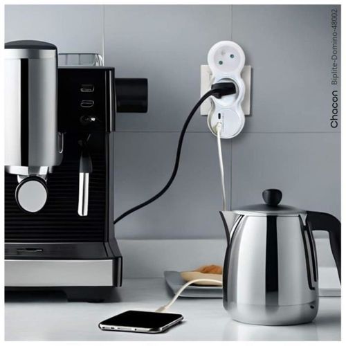 Lot 2 Domino - 47002 - 2x16a Avec USB-a +usb-c - Blanc (fr)