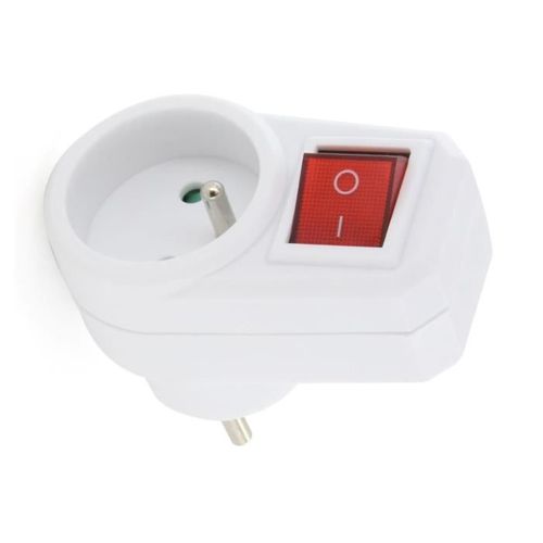 Prise Avec Interrupteur - Easy - Blanc - 1 Prise - Intérieur