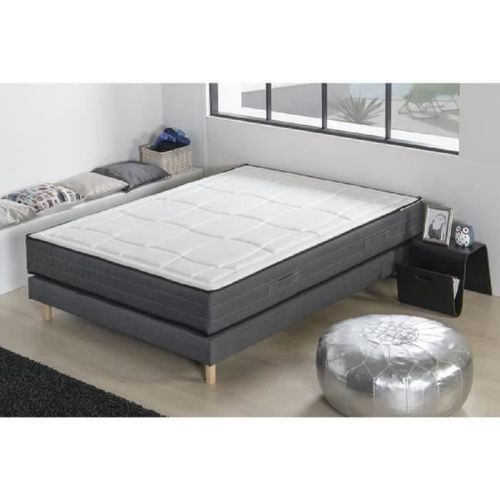 Ensemble Matelas mousse + Sommier 140x190 Cm - 28cm - 5 Zones - Ferme - Hôtel Premium Lux