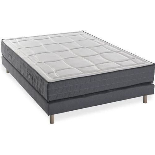 Ensemble Matelas mousse + Sommier 140x190 Cm - 28cm - 5 Zones - Ferme - Hôtel Premium Lux