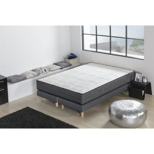 Ensemble Matelas mousse + Sommier 180x200 - 28cm - 5 Zones - Ferme - Hôtel Premium Lux