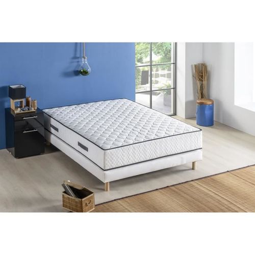 Détente Ensemble Matelas + Sommier 140 X 190 Cm - Ressorts - 7 Zones - 24 Cm - Équilibré