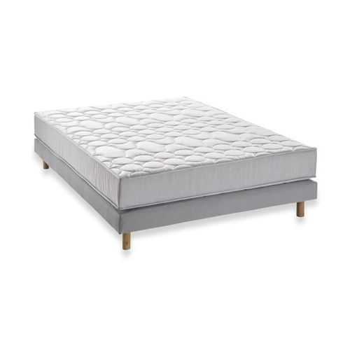 Pack Matelas 140x190cm  + Sommier + Couette + 2 Oreillers - Ressorts Ensachés -  5 Zones - 19 Cm -