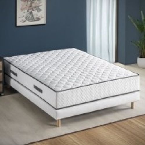 Ensemble Matelas + Sommier 140x200cm - Ressorts - 7 Zones De Confort - 24cm - Equilibré - Détente
