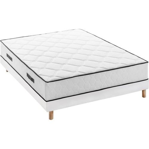Détente Ensemble Matelas + Sommier 160 X 200 Cm - Ressorts - 7 Zones - 27 Cm - Équilibré