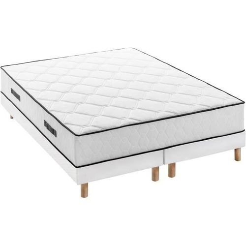 Ensemble Matelas 180x200 Cm + Sommiers 2x90x200 Cm - Ressorts Ensachés - 7 Zones - 27cm - Équilibré
