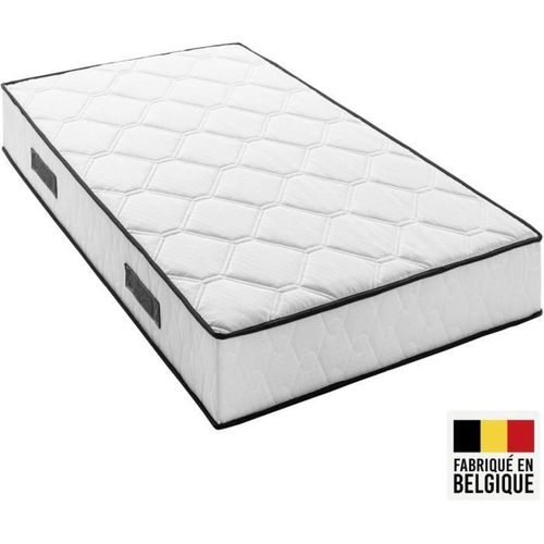 Matelas Ressorts 90x200 Cm - H. 27 cm - 380 Ressorts Ensachés - 7 Zones - Equilibré - Réversible