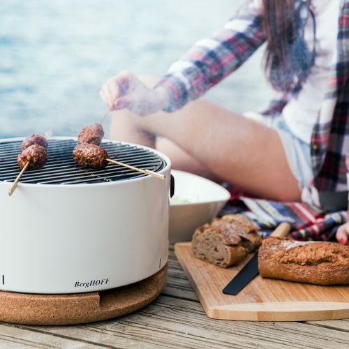 Barbecue à Charbon Portable Blanc - 2415600