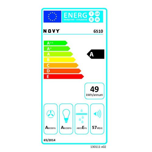 Hotte Décorative Murale 90 cm 57db 423m3/h Inox - 6510
