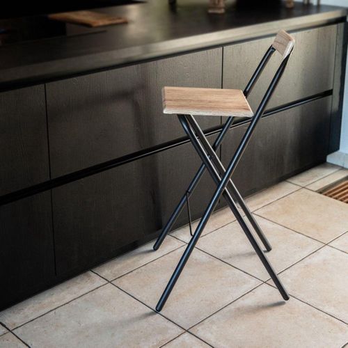 Chaise De Bar Tabouret De Bar Pliable Avec Dossier 48x43xh98cm - Friends