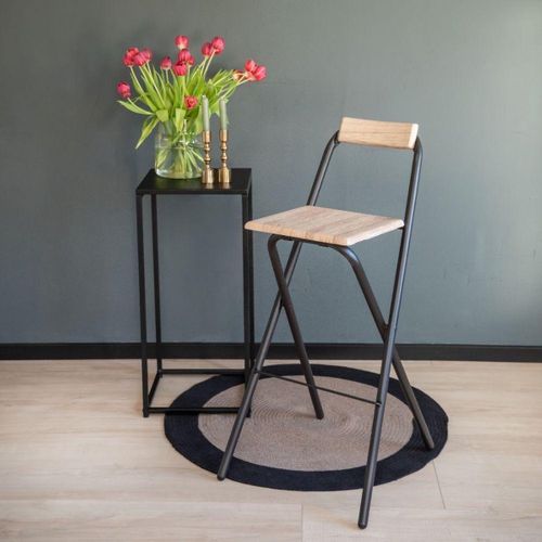 Chaise De Bar Tabouret De Bar Pliable Avec Dossier 48x43xh98cm - Friends