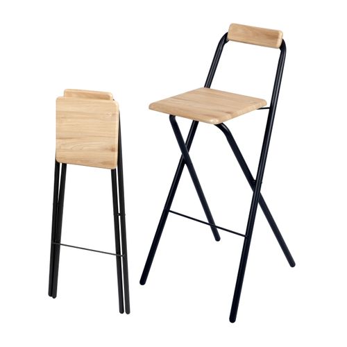 Chaise De Bar Tabouret De Bar Pliable Avec Dossier 48x43xh98cm - Friends