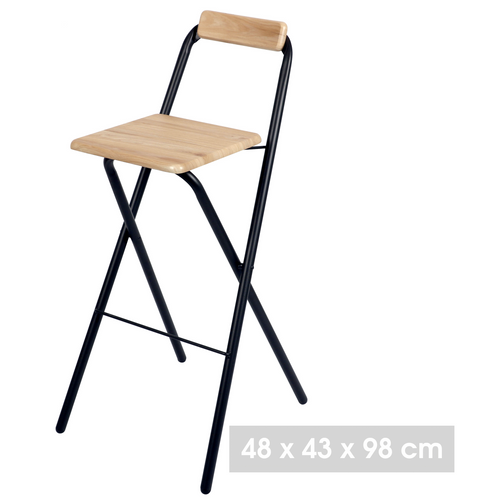 Chaise De Bar Tabouret De Bar Pliable Avec Dossier 48x43xh98cm - Friends