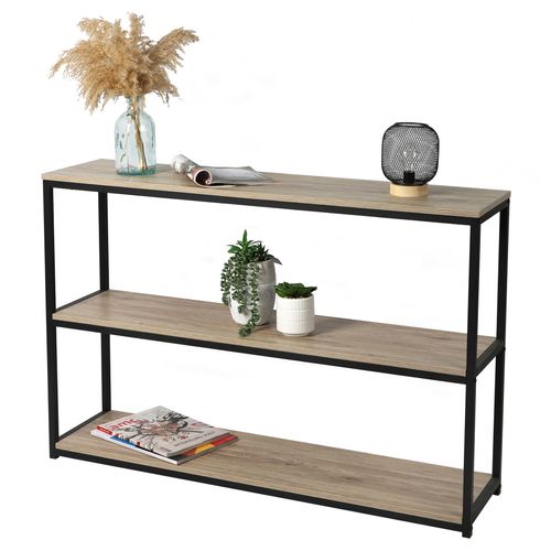 Etagère Bibliothèque Design Industriel Loft - L. 120 X H. 80 Cm - Noir
