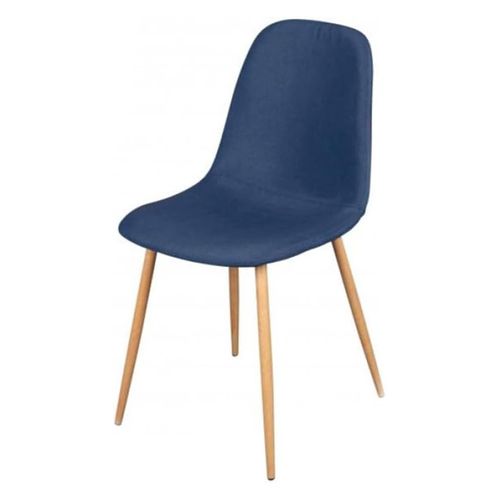 Lot De 4 Chaises En Tissu "oslo" - Bleu - L 54 X L 45 X H 87 Cm