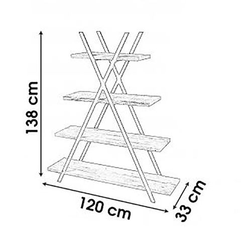 Etagère Pyramide Industrielle Dock - L. 120 X H. 138 Cm - Noir
