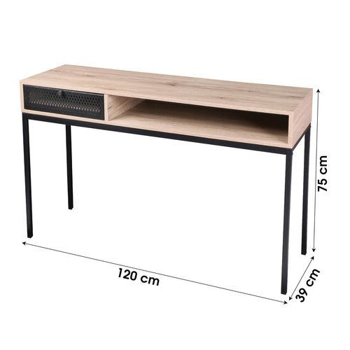 Console Design Industriel Soho - L. 120 X H. 75 Cm - Noir