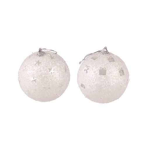2 Boules De Noël Sequin Cosychristmas - Argent