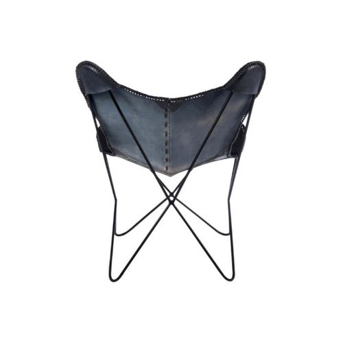 Fauteuil Design En Cuir "papillon" 92cm Noir