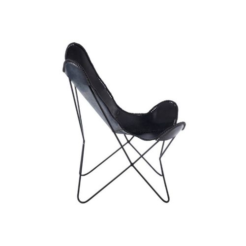 Fauteuil Design En Cuir "papillon" 92cm Noir