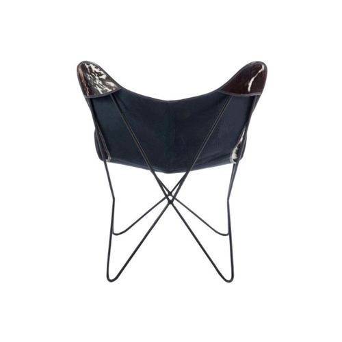 Fauteuil Design Peau De Vache "papillon" 92cm Noir et Blanc