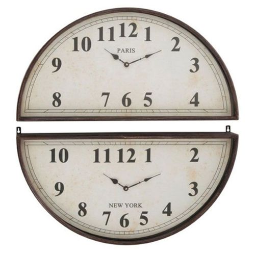 Horloge Murale Déco "2 Parties" 77cm Noir